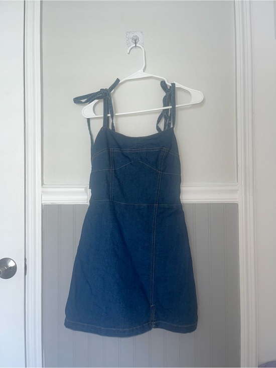 love, Fire Dresses & Skirts - Denim Tie-Strap Mini Skort Dress